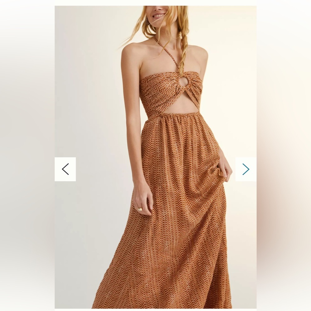 Faithfull The Brand La Costa Maxi Dress in Vadella Print Cocoa